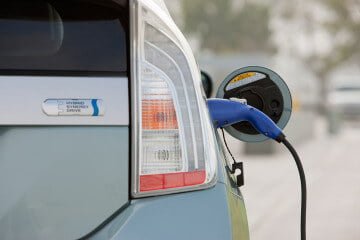 Toyota Prius Plug-in with the plug in