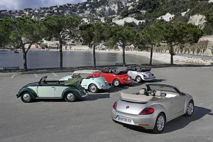 Five Generations of  VW Beetle Cabriolets