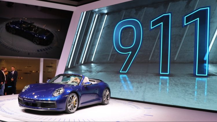 Porsche Carrera 4S Cabriolet at Geneva Auto Salon 2019 - Porsche worldwide sales increased by 10% in 2019.